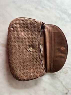 Bottega Veneta Brown Intrecciato Leather Wristlet Clutch